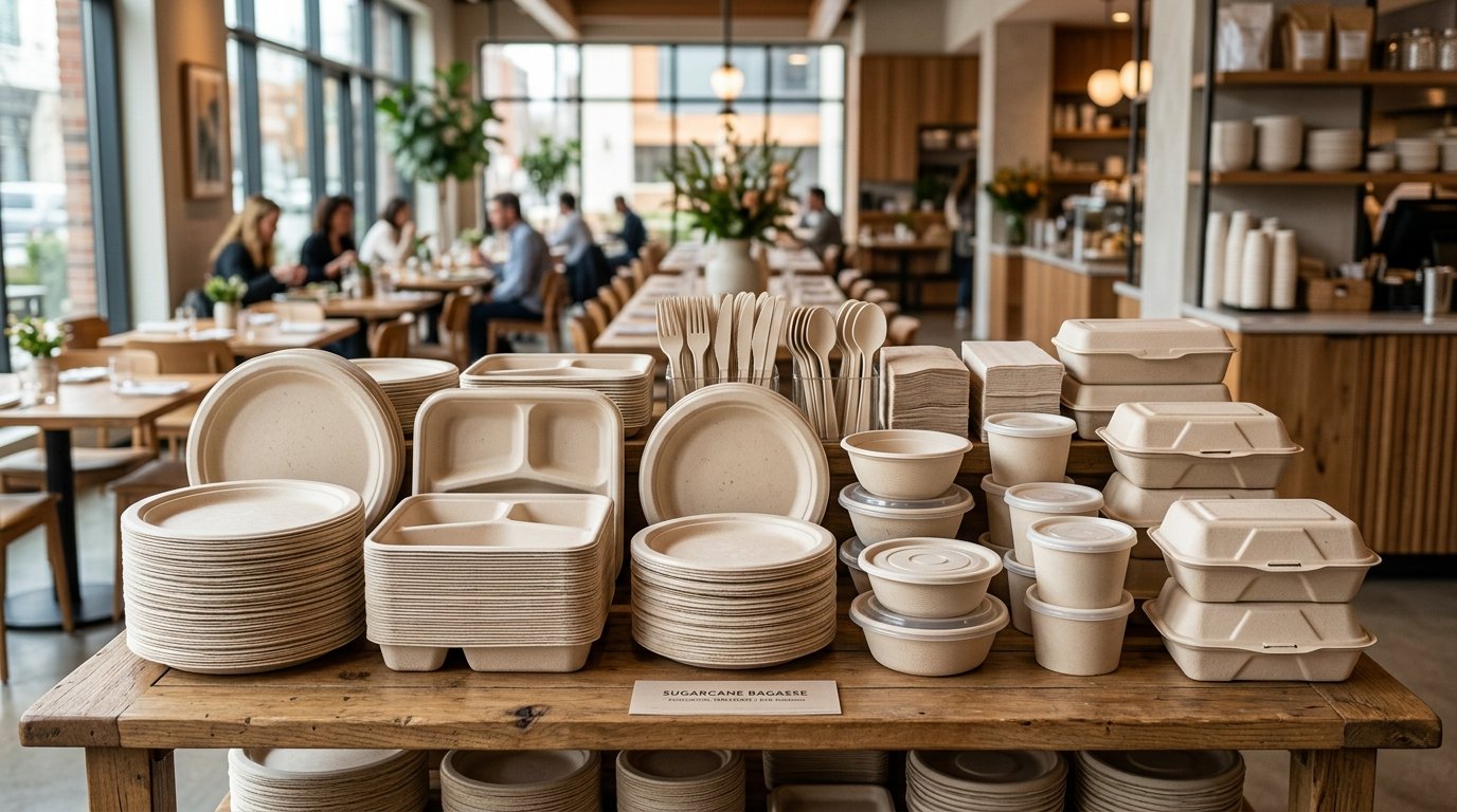 Commercial Sugarcane Bagasse Tableware and Catering Containers Sourcing